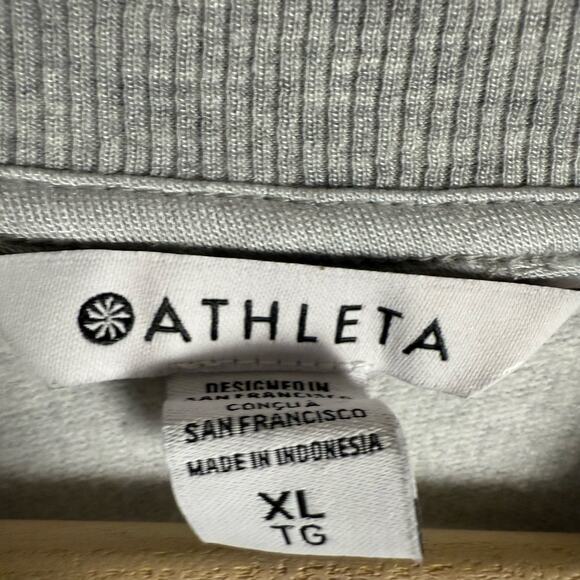 Athleta Apollo Gray Modal Mock Neck Long Sleeve Pullover Sweatshirt Size XL - Picture 9 of 10